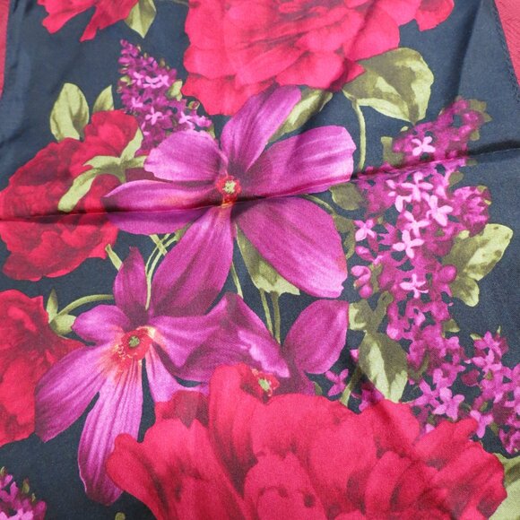 Oscar De La Renta100% Silk scarf floral - Picture 4 of 10
